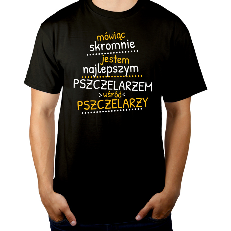 Mówiąc Skromnie - Pszczelarz - Męska Koszulka Czarna