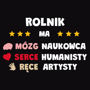 Mózg Serce Ręce Rolnik - Męska Koszulka Czarna