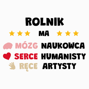 Mózg Serce Ręce Rolnik - Poduszka Biała