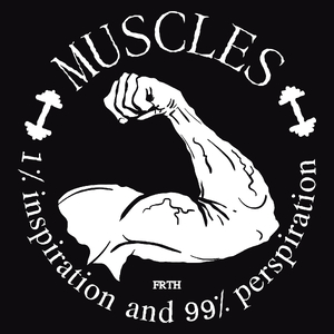 Muscles - 1% inspiration and 99% perspiration - Męska Bluza z kapturem Czarna