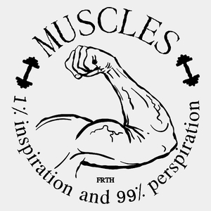 Muscles - 1% inspiration and 99% perspiration - Męska Koszulka Biała