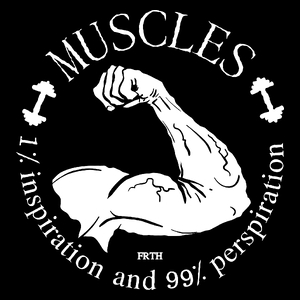 Muscles - 1% inspiration and 99% perspiration - Torba Na Zakupy Czarna