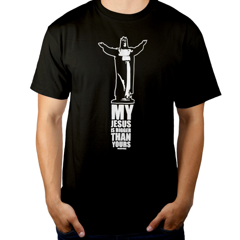 My Jesus Is Bigger Than Yours - Męska Koszulka Czarna