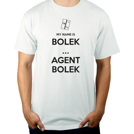 My Name Is Bolek - Agent Bolek - Męska Koszulka Biała