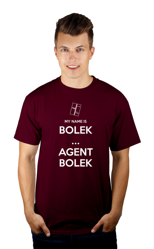 My Name Is Bolek - Agent Bolek - Męska Koszulka Burgundowa