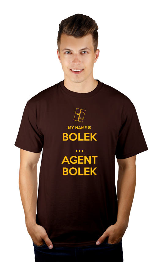 My Name Is Bolek - Agent Bolek - Męska Koszulka Czekoladowa