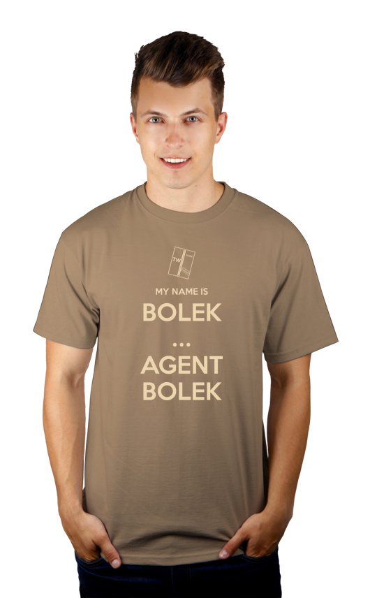 My Name Is Bolek - Agent Bolek - Męska Koszulka Jasno Szara