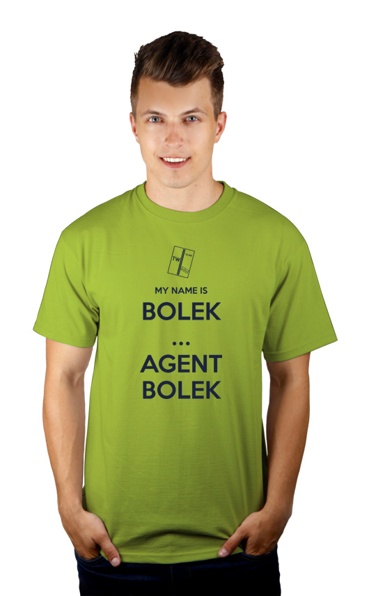 My Name Is Bolek - Agent Bolek - Męska Koszulka Jasno Zielona