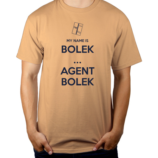 My Name Is Bolek - Agent Bolek - Męska Koszulka Piaskowa