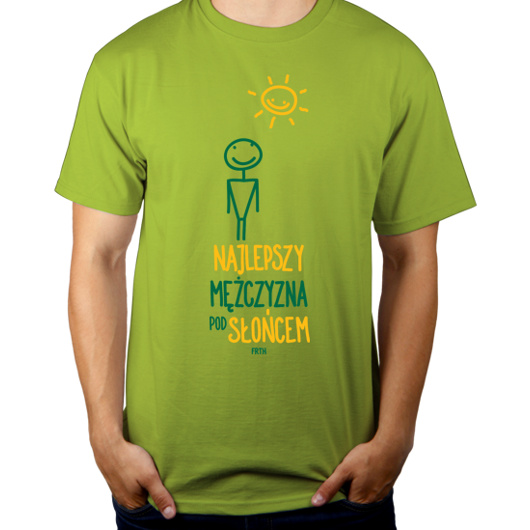 Najepszy Mężczyzna Pod Słońcem - Męska Koszulka Jasno Zielona