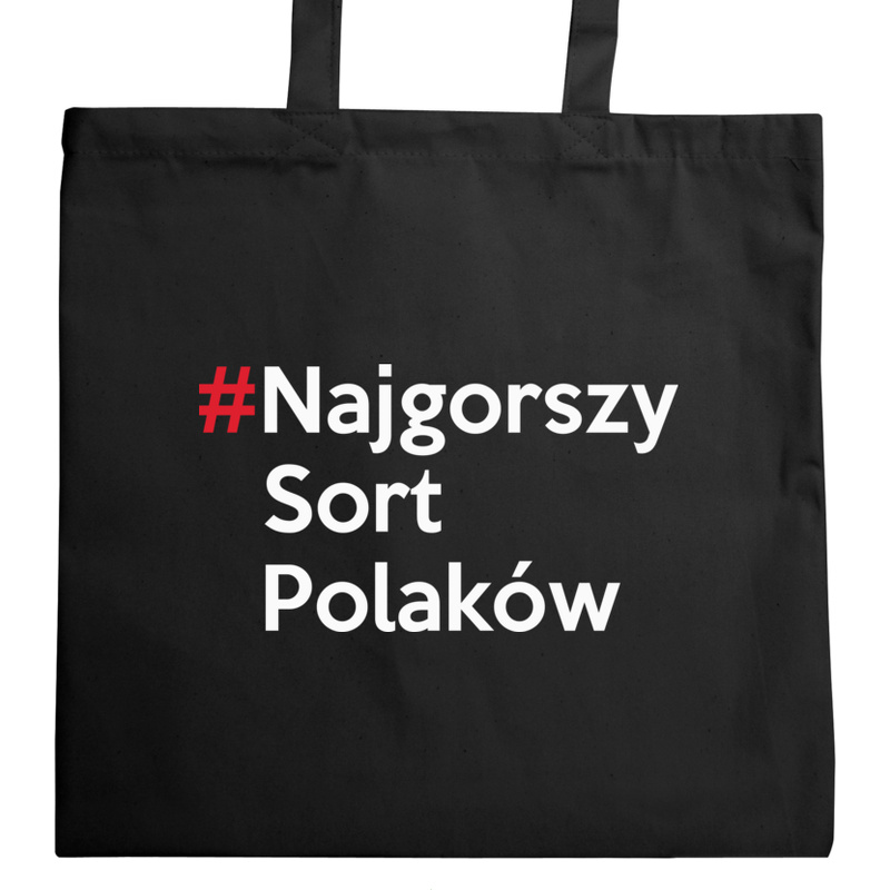 #NajgorszySortPolakow - Torba Na Zakupy Czarna