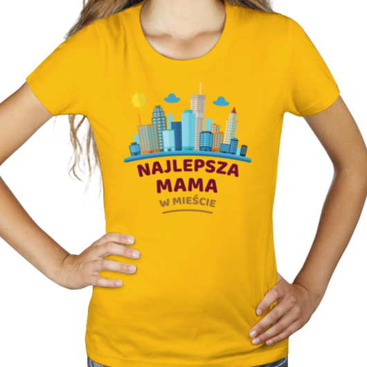 Najlepsza Mama W Mieście - Damska Koszulka Żółta