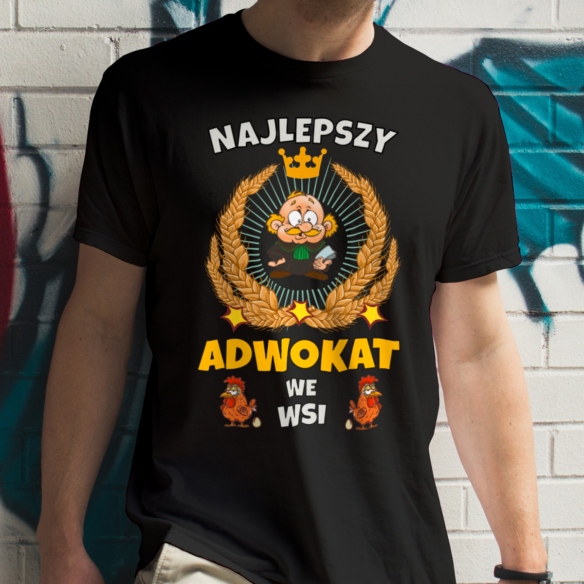 Najlepszy Adwokat We Wsi - Męska Koszulka Czarna