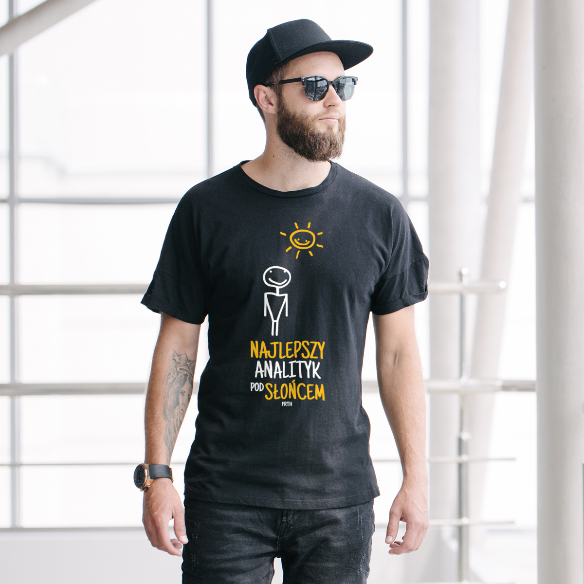 Najlepszy Analityk Pod Słońcem - Męska Koszulka Czarna