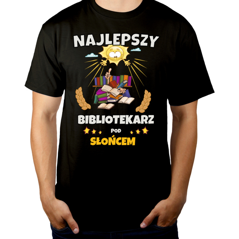 Najlepszy Bibliotekarz Pod Słońcem - Męska Koszulka Czarna