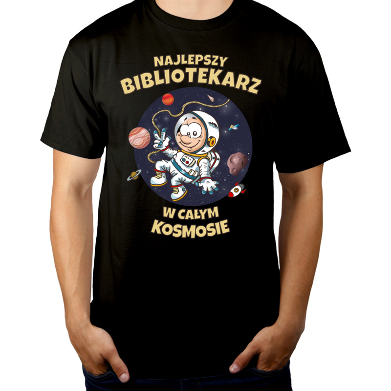 Najlepszy Bibliotekarz W Całym Kosmosie - Męska Koszulka Czarna