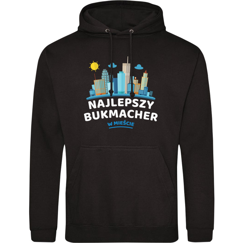 Najlepszy Bukmacher W Mieście - Męska Bluza z kapturem Czarna