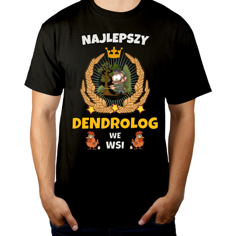 Najlepszy Dendrolog We Wsi - Męska Koszulka Czarna