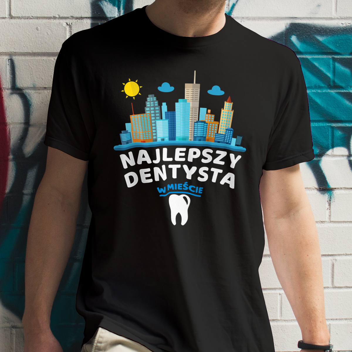 Najlepszy Dentysta W Mieście - Męska Koszulka Czarna