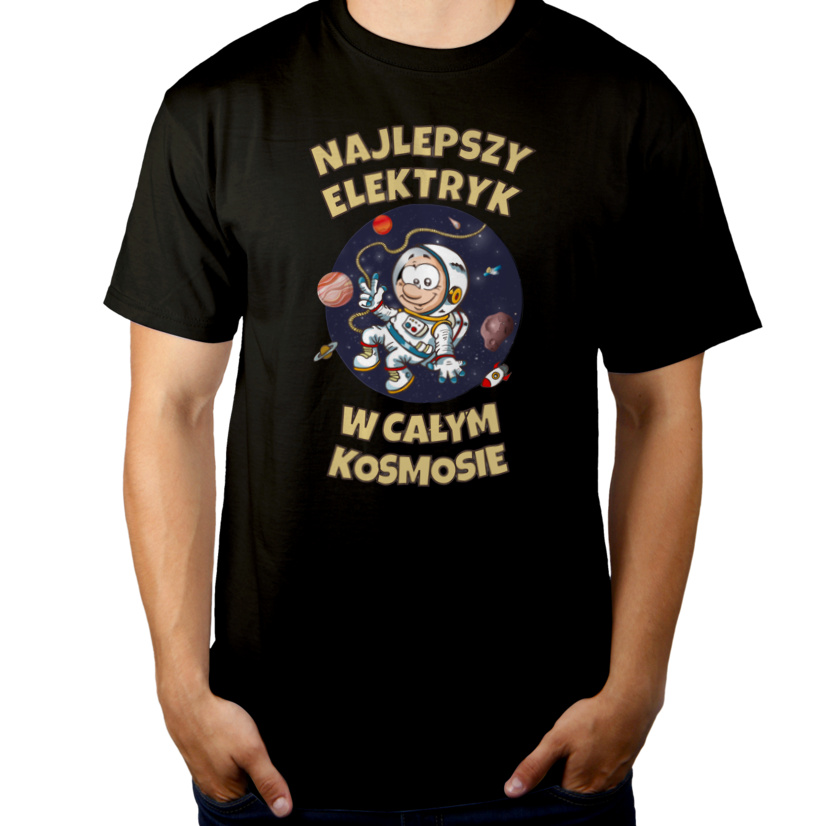 Najlepszy Elektryk W Całym Kosmosie - Męska Koszulka Czarna