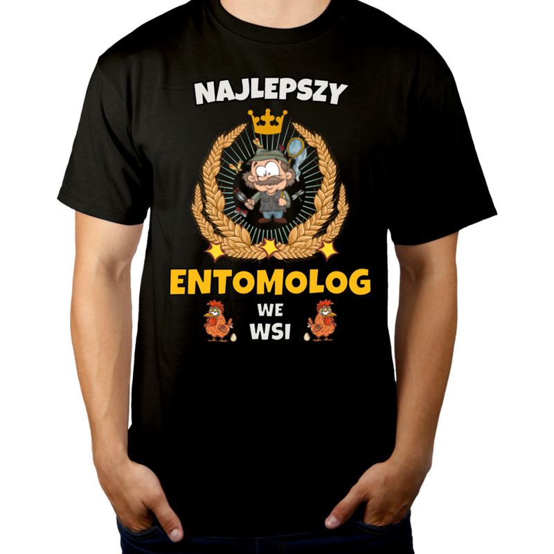Najlepszy Entomolog We Wsi - Męska Koszulka Czarna