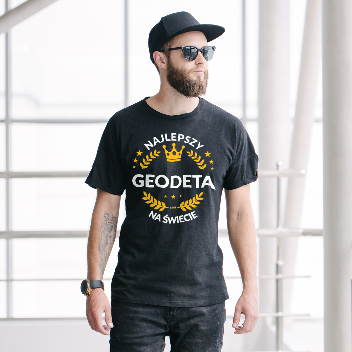 Najlepszy Geodeta Na Świecie - Męska Koszulka Czarna