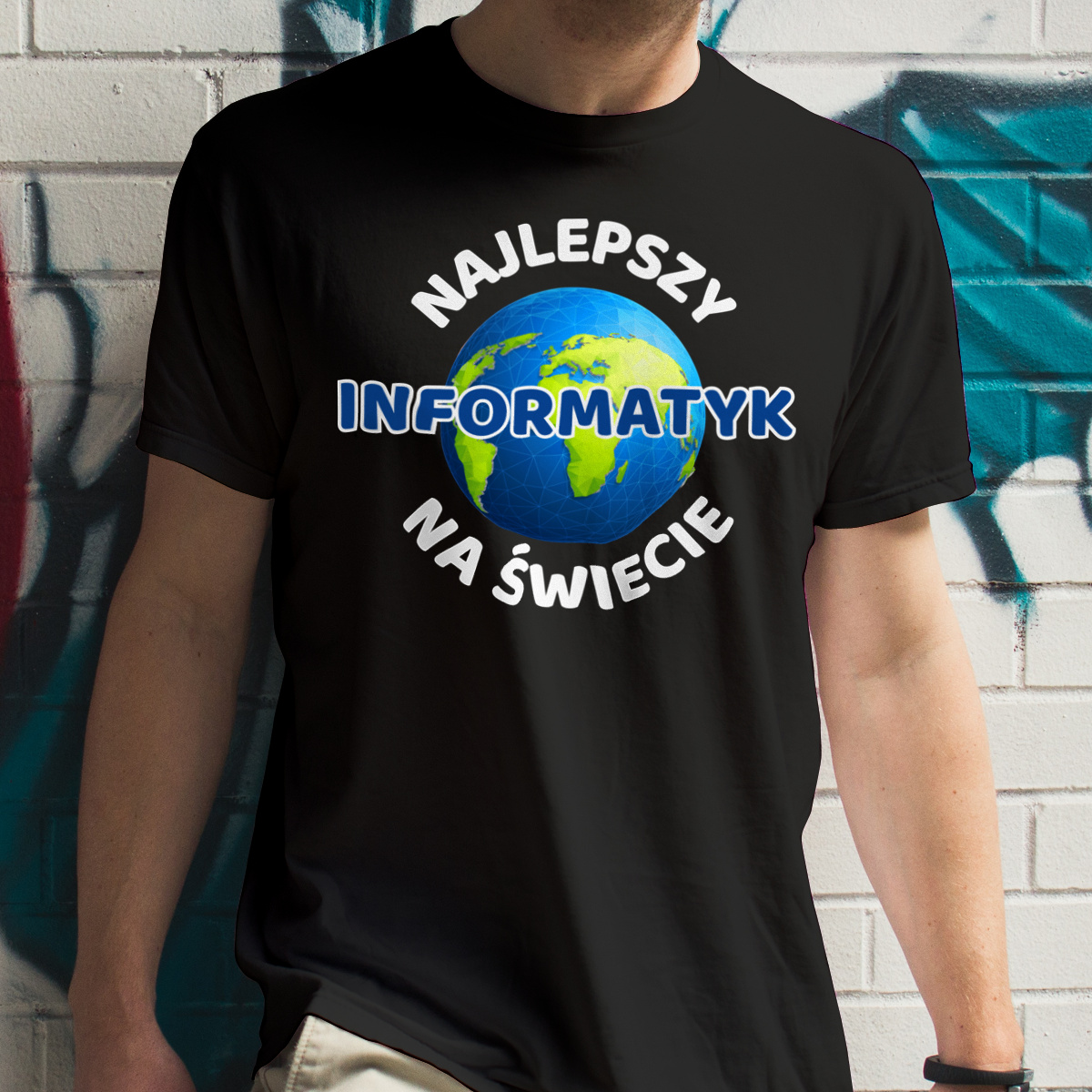 Najlepszy Informatyk Na Świecie - Męska Koszulka Czarna