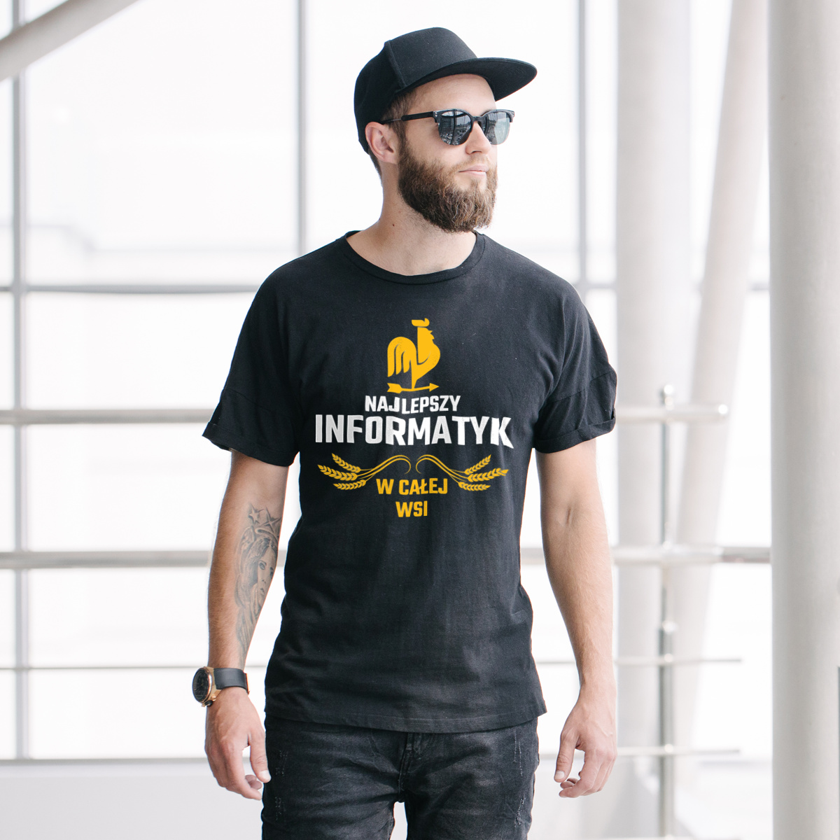 Najlepszy Informatyk W Całej Wsi - Męska Koszulka Czarna