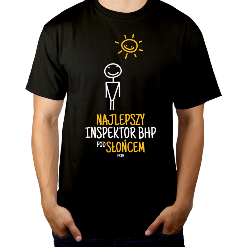 Najlepszy Inspektor Bhp Pod Słońcem - Męska Koszulka Czarna