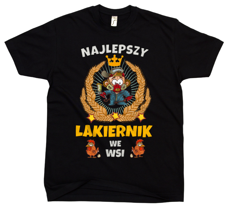 Najlepszy Lakiernik We Wsi - Męska Koszulka Czarna