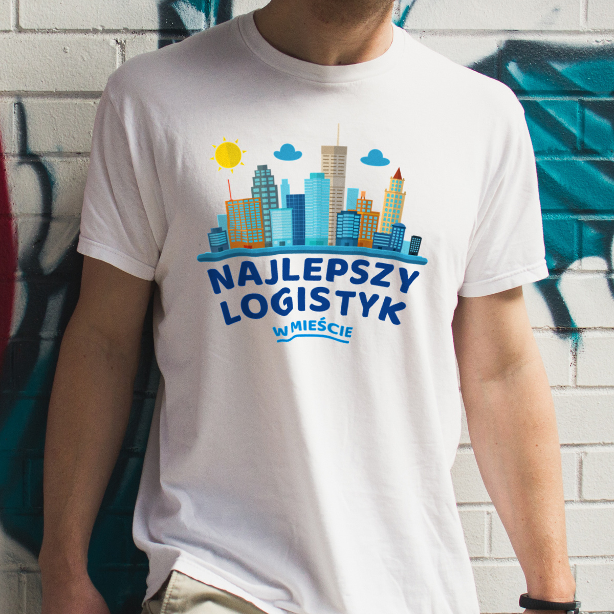 Najlepszy Logistyk W Mieście - Męska Koszulka Biała