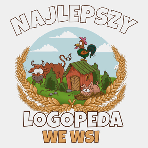Najlepszy Logopeda We Wsi - Męska Koszulka Biała