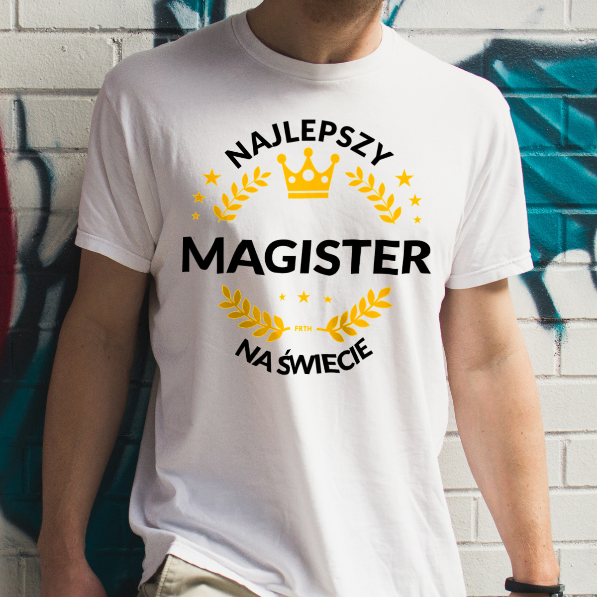 Najlepszy Magister Na Świecie - Męska Koszulka Biała