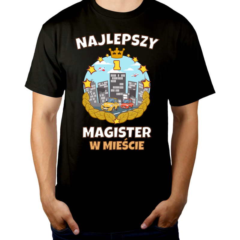 Najlepszy Magister W Mieście - Męska Koszulka Czarna