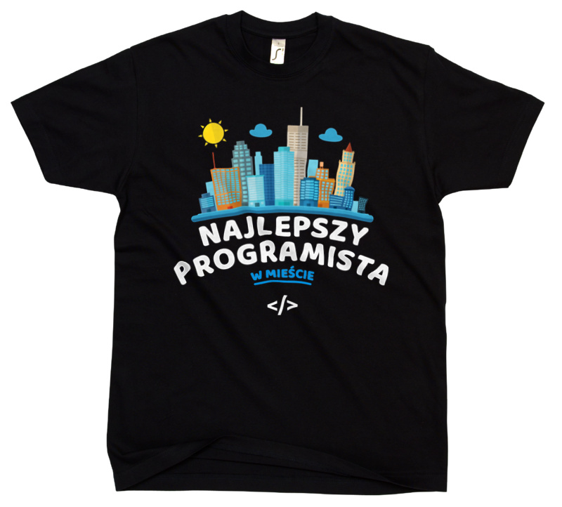 Najlepszy Programista W Mieście - Męska Koszulka Czarna