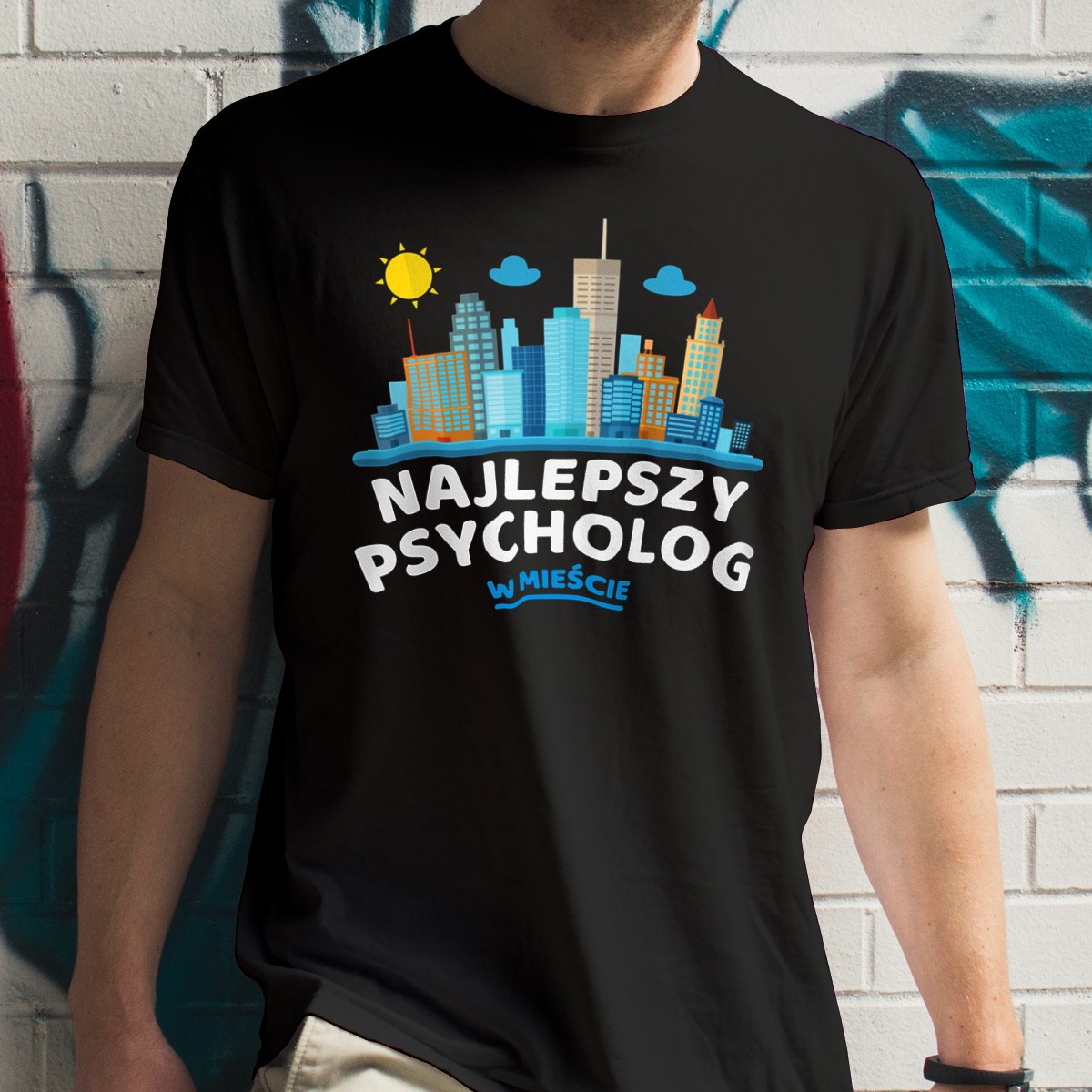 Najlepszy Psycholog W Mieście - Męska Koszulka Czarna