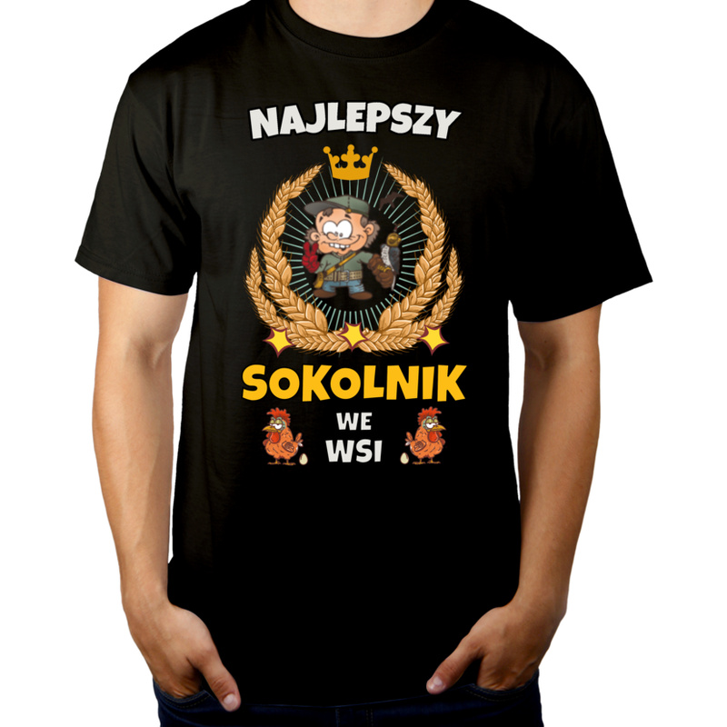 Najlepszy Sokolnik We Wsi - Męska Koszulka Czarna