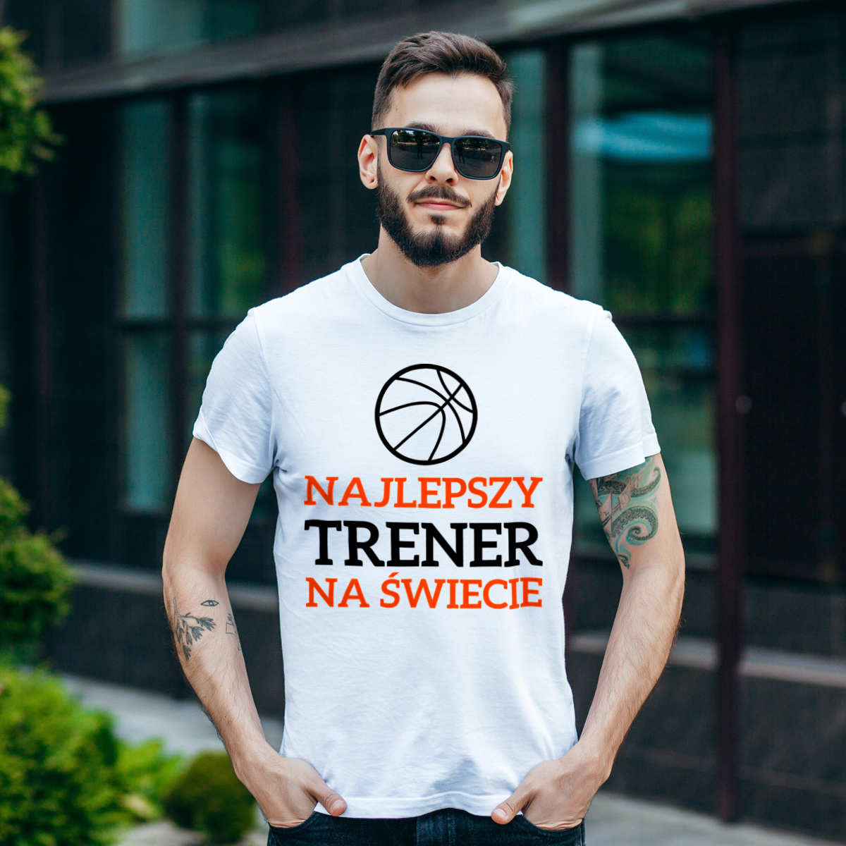 Najlepszy Trener Koszykówki Na Świecie - Męska Koszulka Biała