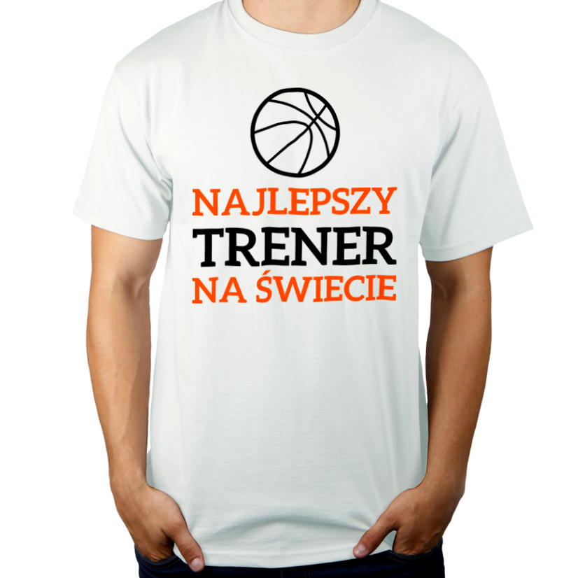 Najlepszy Trener Koszykówki Na Świecie - Męska Koszulka Biała