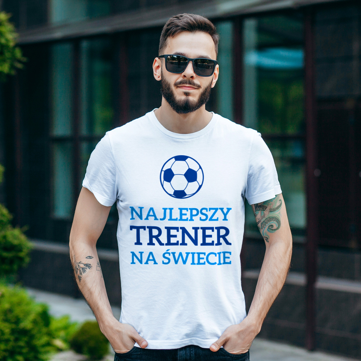 Najlepszy Trener Na Świecie - Piłka Nożna - Męska Koszulka Biała