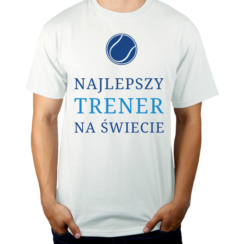 Najlepszy Trener Na Świecie - Tenis Ziemny - Męska Koszulka Biała
