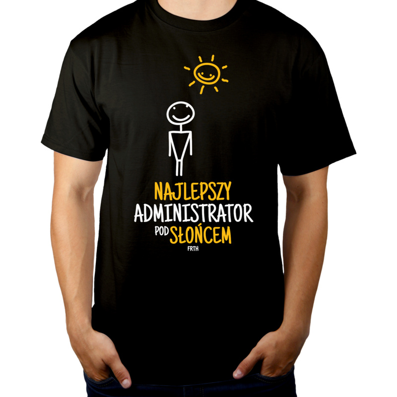 Najlepszy administrator pod słońcem - Męska Koszulka Czarna