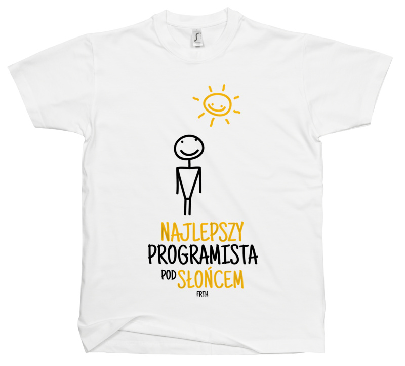 Najlepszy programista pod słońcem - Męska Koszulka Biała
