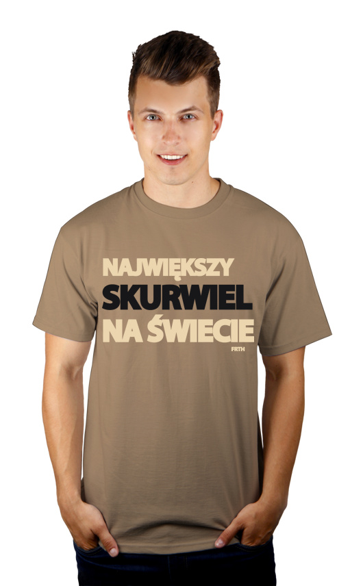 Największy skurwiel na świecie - Męska Koszulka Jasno Szara