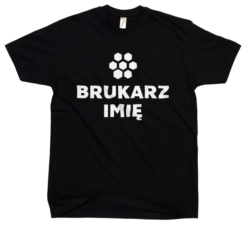 Napis Brukarz - Męska Koszulka Czarna