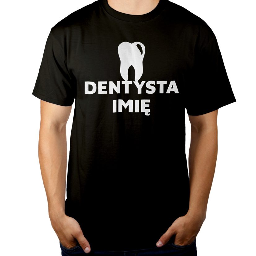 Napis Dentysta - Męska Koszulka Czarna