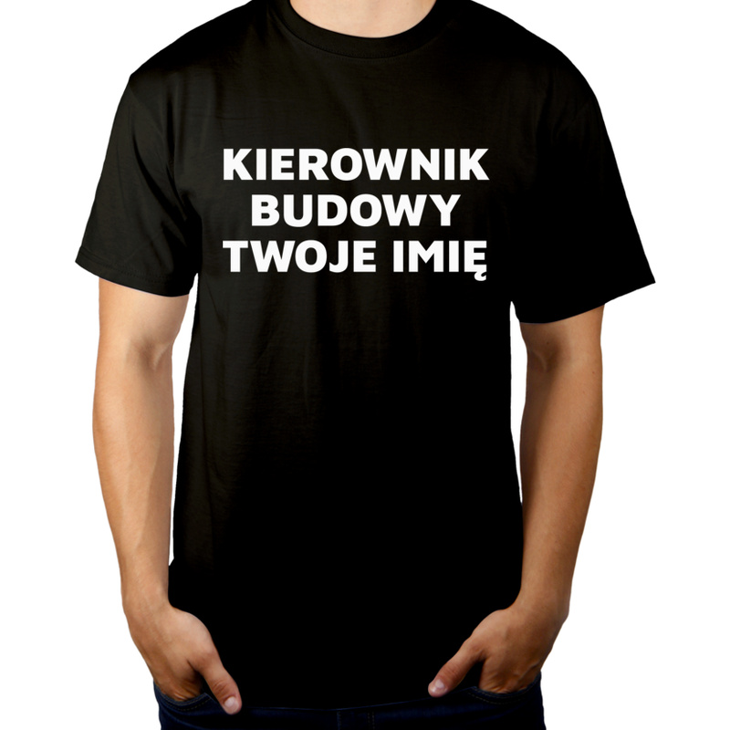 Napis Kierownik Budowy - Męska Koszulka Czarna