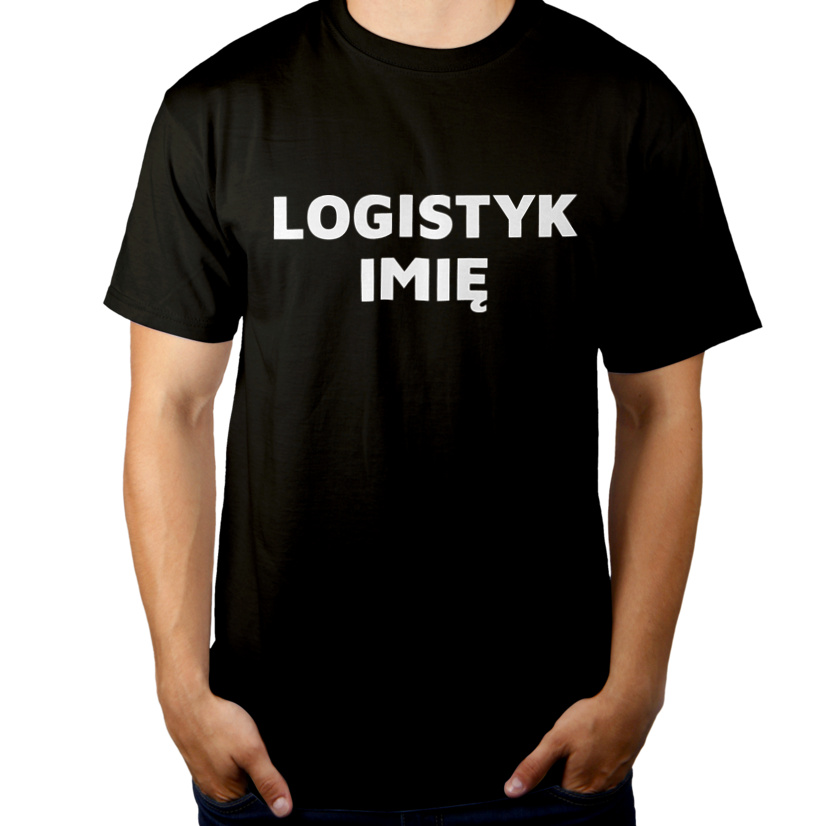 Napis Logistyk - Męska Koszulka Czarna