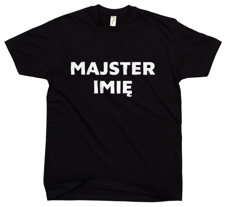 Napis Majster - Męska Koszulka Czarna