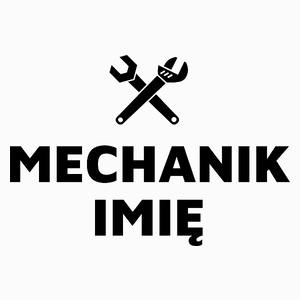 Napis Mechanik - Poduszka Biała